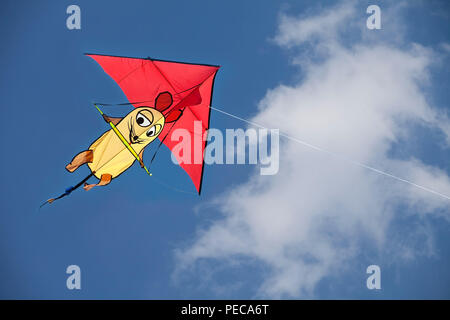 Kite mit der Sendung mit der Maus Abbildung, blauer Himmel, Deutschland Stockfoto