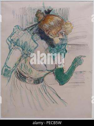 Artist mit grünen Handschuhen, Sängerin Dolly im 'Cafe Stern' von Henri de Toulouse-Lautrec, 1899, Tempera-angereicherten Lithographie auf Karton Stockfoto