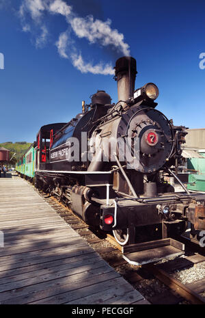 Alberni Pacific Railway historische Dampflok in Port Alberni Bahnhof, Alberni Valley, Vancouver Island, BC, Kanada 2018 Stockfoto