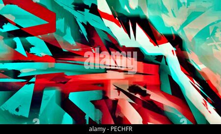 Abstrakte psychedelischen Hintergrund aus der chaotischen verschwommene Flecken Anschläge in verschiedenen Größen Bürste Stockfoto