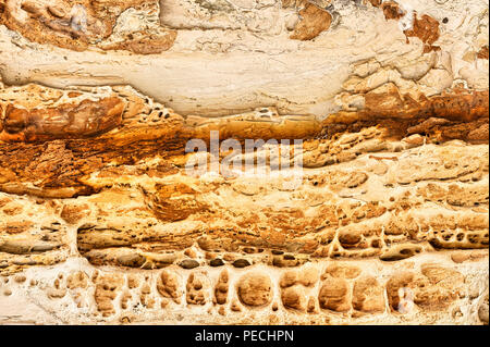 Erodiert Sandsteinmauer in Cathedral Gorge, Bungle Bungles Nationalpark, Northern Territories, Australien Stockfoto