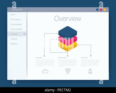 Dashboard Infografik Vorlage mit moderner UI-Design Stock Vektor