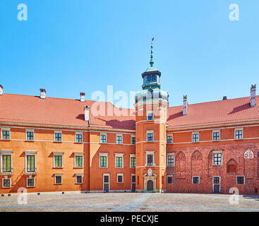 Der Hof des königlichen Schloss in Warschau, Polen Stockfoto