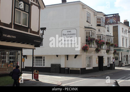 Die Salisbury Arms Hotel, Fore Street, Hertford, Hertfordshire, Vereinigtes Königreich (als Standort in die 2018 BBC-Drama "ein sehr Englisch Skandal") Stockfoto