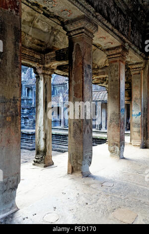 Innenhof, Tempel Angkor Wat, Siem Reap, Kambodscha Stockfoto