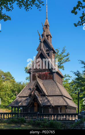 Stabkirche Fantoft (Fantoft stavkirke), Paradis, Bergen, Norwegen Stockfoto