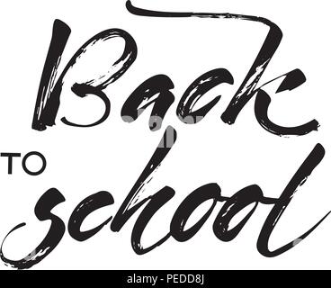 Zurück zu Schule banner Hand letterins Vector Illustration. weißer Hintergrund Stock Vektor