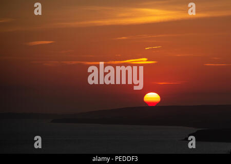 Sonnenuntergang an der Südküste der Insel Wight Stockfoto
