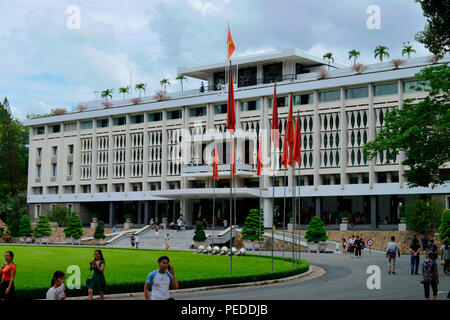 Wiedervereinigungspalast Hoi Truong Thong Nhat Nguyen Du, Ho-Chi-Minh-Stadt, Vietnam Stockfoto