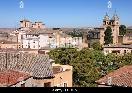 Toledo, Spanien - Altstadt Skyline. Die mittelalterliche Altstadt gehört zum Weltkulturerbe der UNESCO. Stockfoto