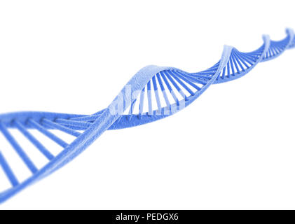 Blue DNA-Modell auf weißem Hintergrund Stockfoto