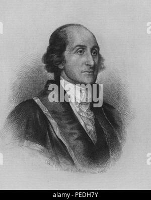 Portrait von nachdenklich John Jay, ein amerikanischer Staatsmann und Diplomat, Kopf und Schultern, 1887. Von der New York Public Library. () Stockfoto