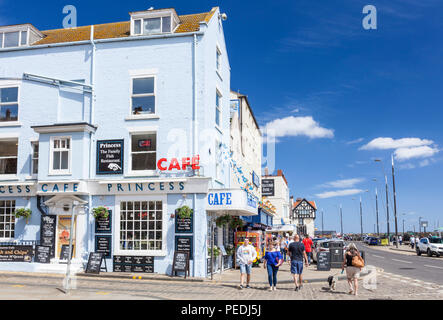 Scarborough South Bay Cafe Fish und Chips in der Nähe des Hafens scarborough England Yorkshire north yorkshire scarborough Großbritannien gb Europa Stockfoto