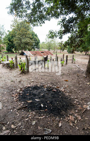 Die Feuerbestattung Website von Pol Pot in der Stadt Choam und nördlich der Stadt Anlong Veng in der Provinz Oddar Meanchey im Northwaest Kambodscha. Cam Stockfoto