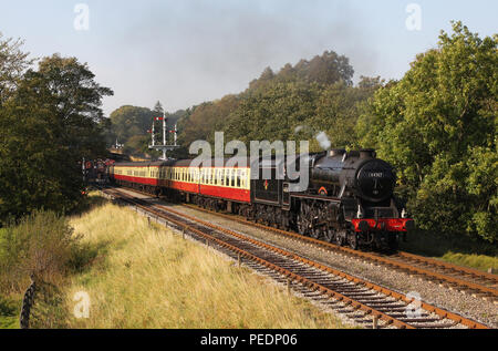 44767 fährt Goathland auf der NYMR 30.9.11 Stockfoto