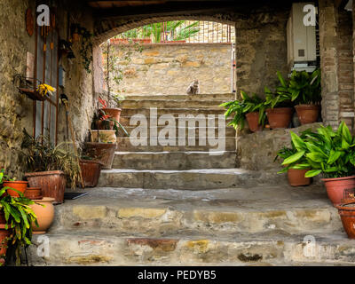 Straßen in Borgo sul Trasimeno in Umbrien, Italien Stockfoto