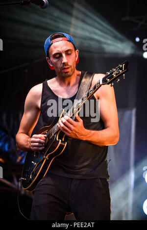 Deutschland, Ebern, Eyrichshhof Schloss, 30. Juli 2018 - Johaness Oerding - Rösler Open Air - Bild: Johaness Oerding ein Set an der Rösler Open Ai spielen Stockfoto