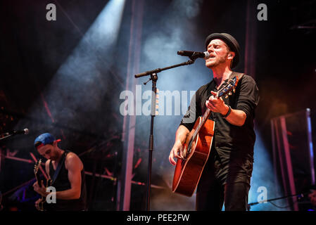 Deutschland, Ebern, Eyrichshhof Schloss, 30. Juli 2018 - Johaness Oerding - Rösler Open Air - Bild: Johaness Oerding ein Set an der Rösler Open Ai spielen Stockfoto