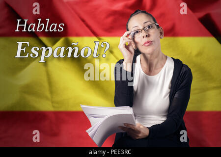 Hablas español? / Haben Sie Spanisch sprechen? Stockfoto