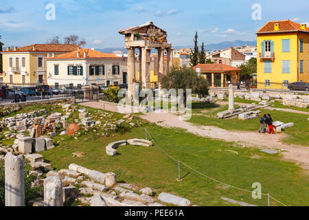 Reste der römischen Agora in Athen, Griechenland Stockfoto