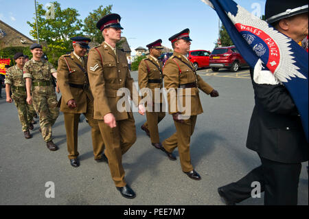 Weltkrieg eine Festveranstaltung Parade an der Hay-on-Wye Powys Wales UK Stockfoto