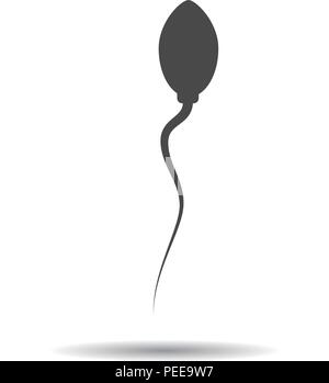 Samenzellen Symbol. Vektor schwarze Silhouette der Spermien. Stock Vektor