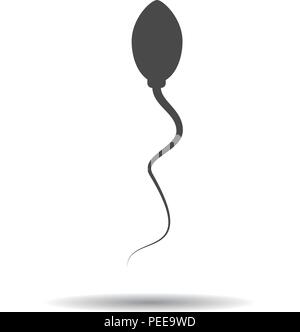 Samenzellen Symbol. Vektor schwarze Silhouette der Spermien. Stock Vektor
