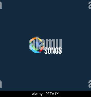 Titel abstract Vector Logo. Audio wave design Symbol. Musik logo Vorlage. Radio Welle sign Design Element. Songs abstrakte Emblem. Sound bunten Label. Stock Vektor