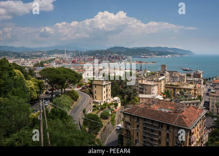 Blick auf den Hafen von La Spezia, Ligurien, Italien Stockfoto