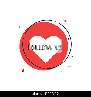 Folgen Sie uns runde Banner. Vector Illustration. Stock Vektor