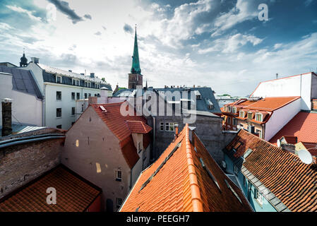 Riga Altstadt Dächer. Lettland Stockfoto