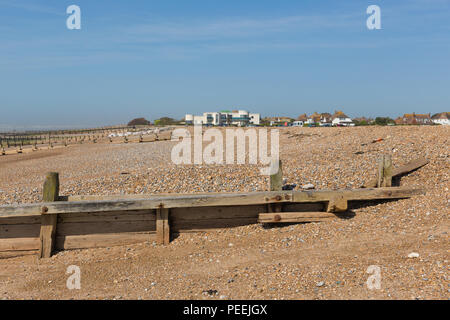 Angmering-on-Sea Strand westlich von Worthing West Sussex England UK in der Nähe von Kingston Stockfoto