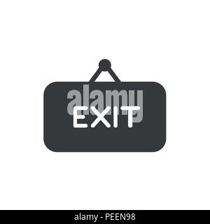 Flache design Vector Illustration Konzept der Word beenden auf schwarz Hängeschild Symbol. Stock Vektor