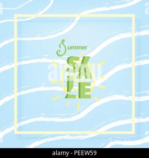 Summer Sale quadratische Karte. Vector Illustration. Stock Vektor