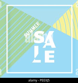 Summer Sale quadratische Karte. Vector Illustration. Stock Vektor