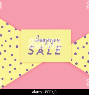 Summer Sale quadratische Karte. Vector Illustration. Stock Vektor