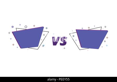 Gegen. VS Briefe mit geometrischen Rahmen auf weißem Hintergrund. Element für Grafik Design - Banner, ad, Poster, Flyer, tag, Kupon, Invitatio Stock Vektor