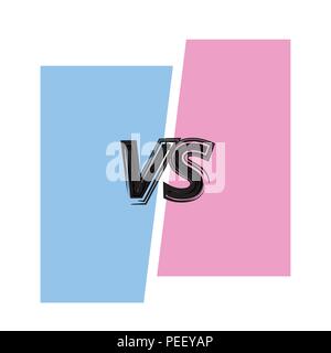 VS Bildschirm. Gegenüber Zeichen auf geteilten Hintergrund. Dekorative Schlacht Abdeckung mit Schriftzug. Vorlage für Banner, Poster, Plakat, Flyer, Broschüre, Karte. Vektor illus Stock Vektor