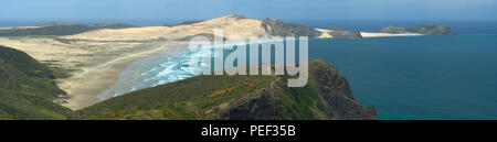 Cape Maria Van Diemen von Cape Reinga, North Island, Neuseeland gesehen Stockfoto