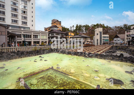 Yubatake Hotspring in Kusatsu Onsen in Kanagawa, Japan Stockfoto