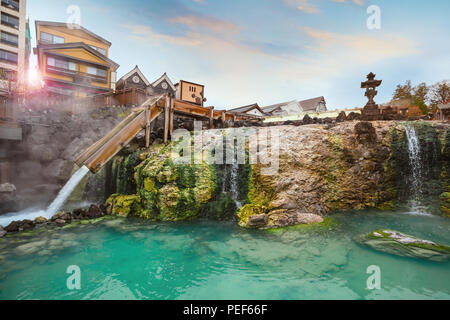 Yubatake Hotspring in Kusatsu Onsen in Kanagawa, Japan Stockfoto