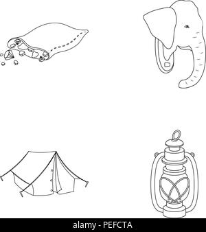 Afrika, Tiere, Tasche, Sammlung, Diamanten, Bildnis, Elefant, Ausrüstung, Kopf, Hobby, Icon, Illustration, isoliert, Kerosin, lampe, Licht, Logo, Natur, Outline, kostbare, Reserve, Safari, Satz, Zeichen, Stein, Symbol, Zelt, Transport, Reisen, Trophäe, Vector, Waffen, Web, wild, Vektor, Vektoren, Stock Vektor