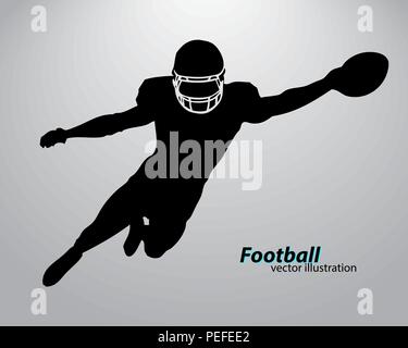 Silhouette einer Fußball-Spieler. Rugby. American footballer Stock Vektor