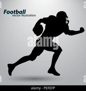 Silhouette einer Fußball-Spieler. Rugby. American footballer Stock Vektor