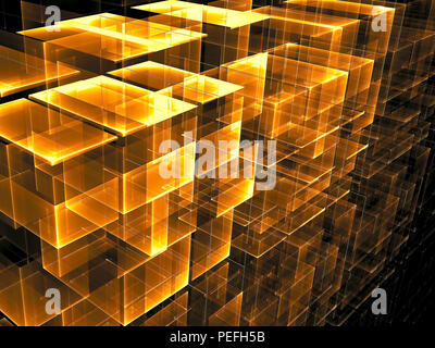 Abstrakte goldenen Würfel Hintergrund - digital erzeugte Bild Stockfoto