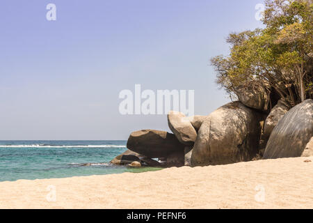 Eine typische Ansicht im Tayrona Nationalpark Kolumbien Stockfoto