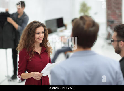Closeup. Das Team der Designer am Arbeitsplatz. Stockfoto
