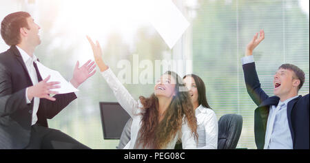 Business Team ihren Sieg feiern. Stockfoto