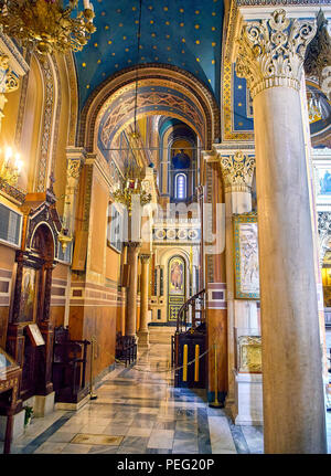 Metropolitan Kathedrale Mariä Verkündigung, Mitropoli. Platz Metropoleos. Athen, Griechenland. Stockfoto