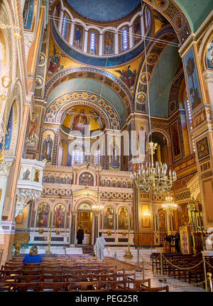 Metropolitan Kathedrale Mariä Verkündigung, Mitropoli. Platz Metropoleos. Athen, Griechenland. Stockfoto